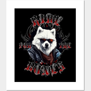 Ride for the Bones, Samoyed cool biker Posters and Art